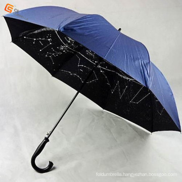 J Handle Auto Open Inner Print Golf Umbrella